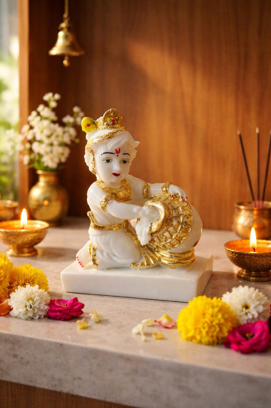 Premium Marble Makhan Chor Laddu Gopal Murti