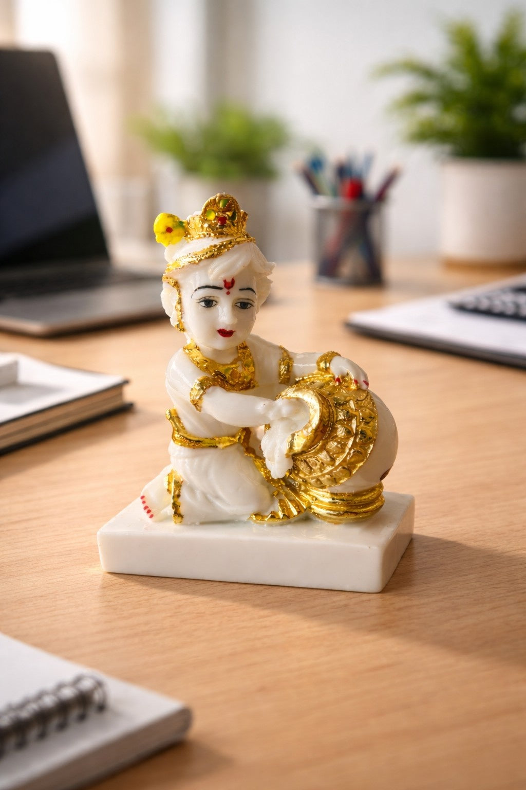 Premium Marble Makhan Chor Laddu Gopal Murti