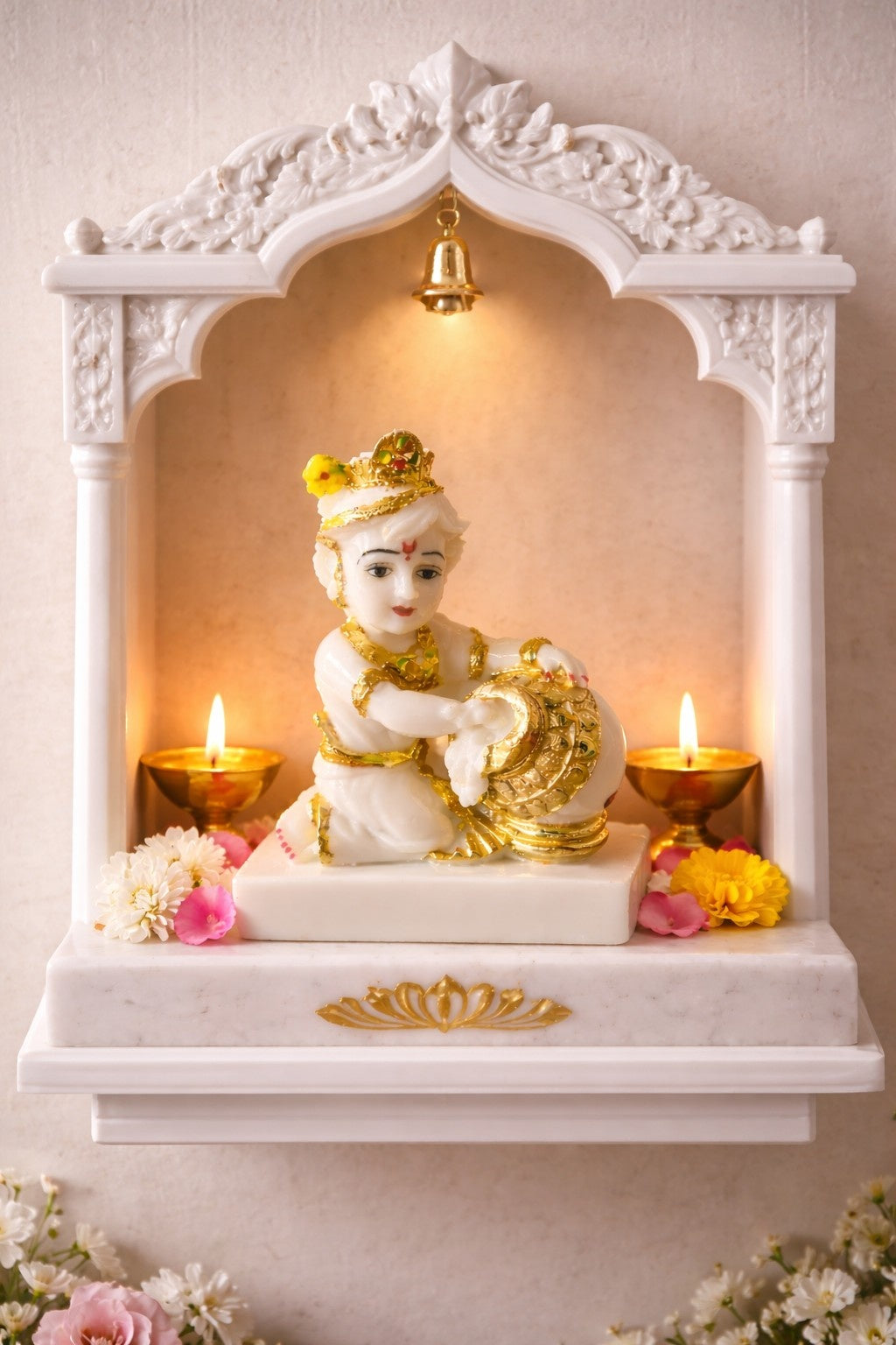 Premium Marble Makhan Chor Laddu Gopal Murti