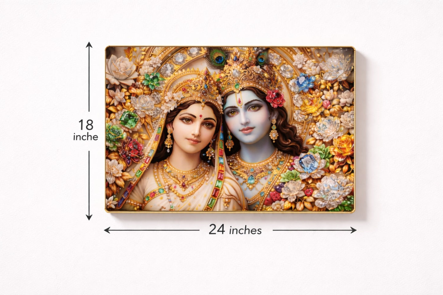 Premium Radha Krishna Crystal Painting