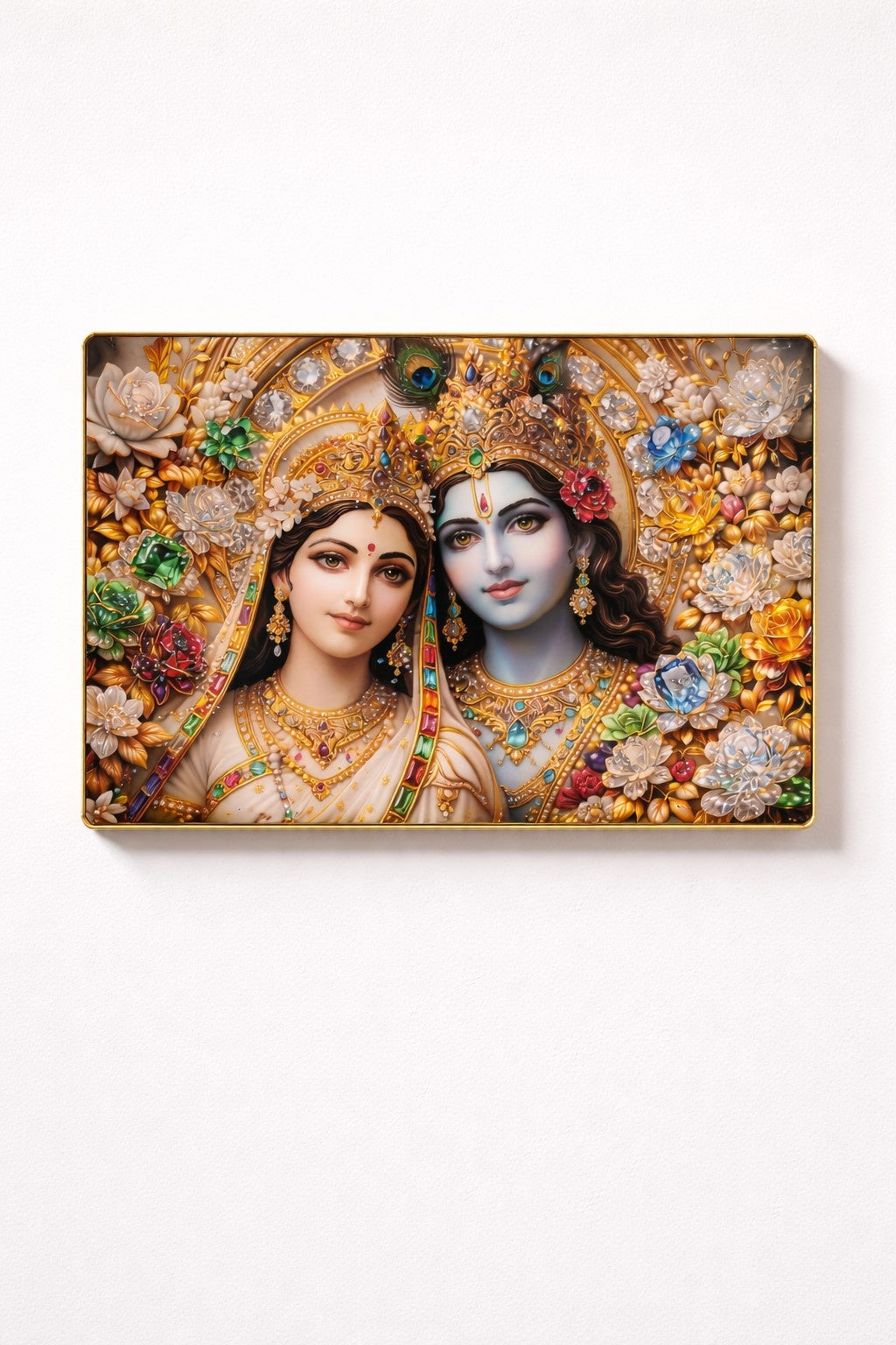 Premium Radha Krishna Crystal Painting