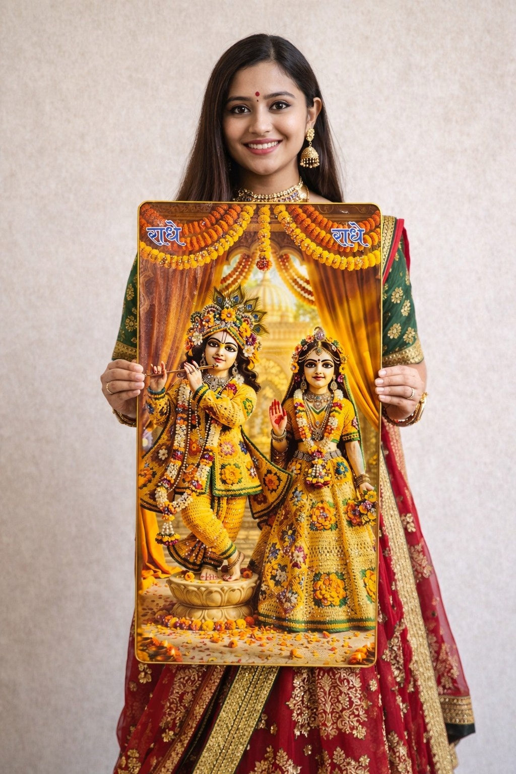 Radha Krishna Crystal Painting