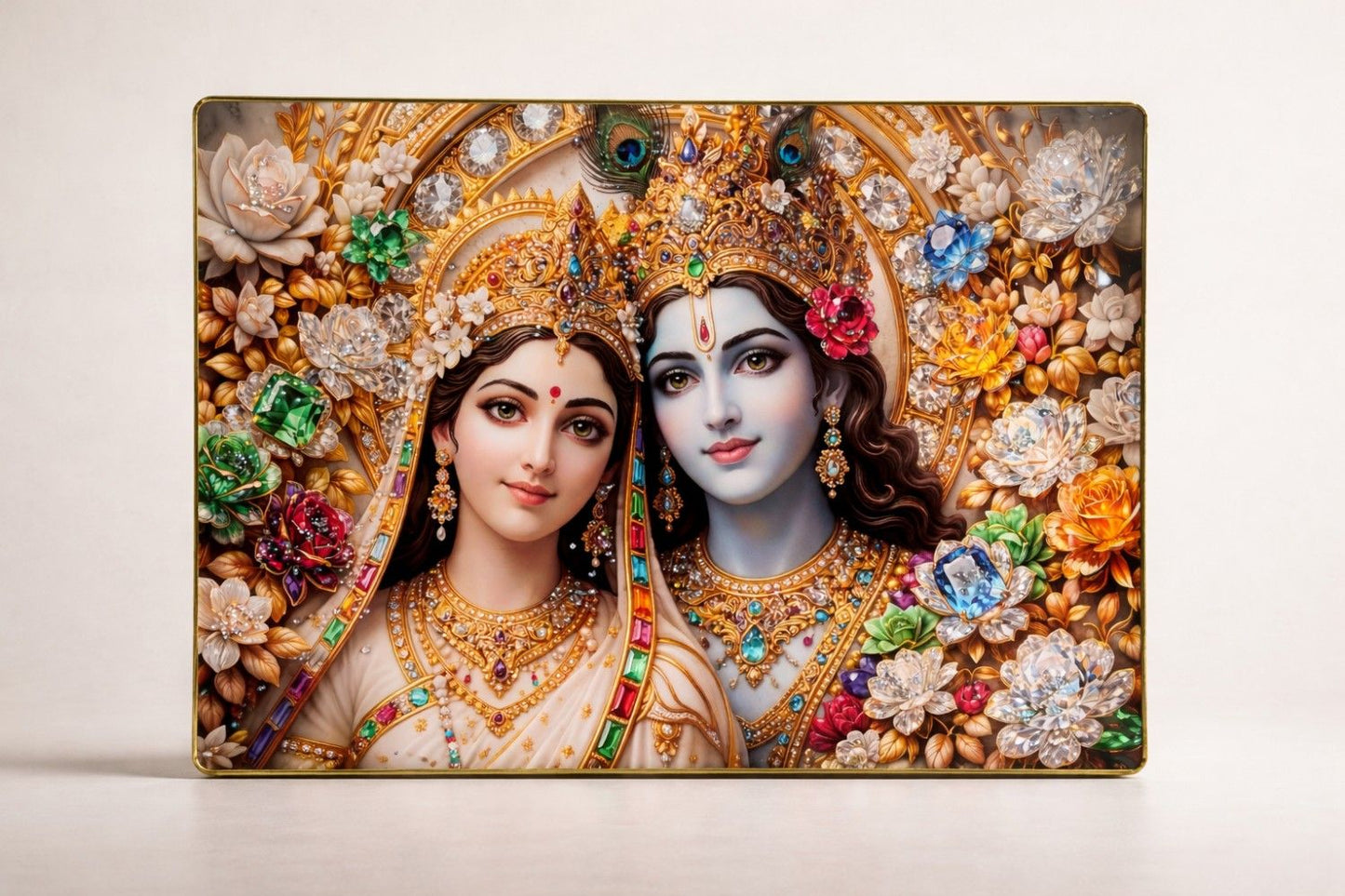 Premium Radha Krishna Crystal Painting