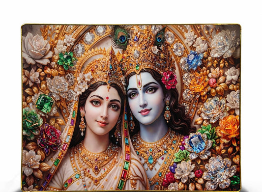 Premium Radha Krishna Crystal Painting