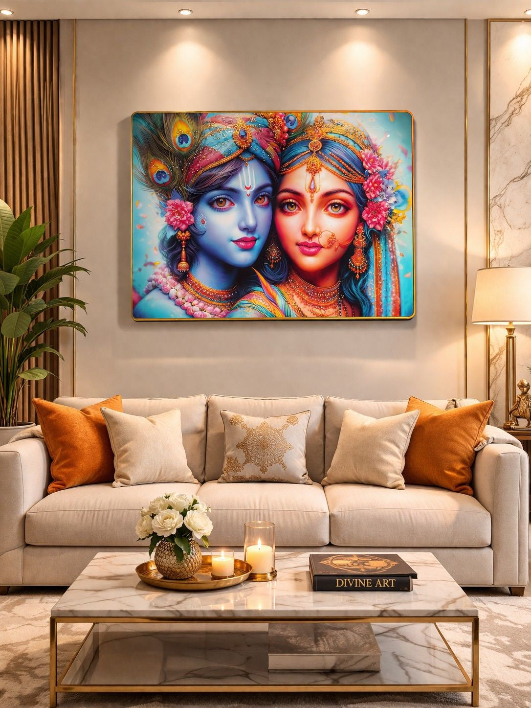 Premium Radha Krishna Crystal Painting