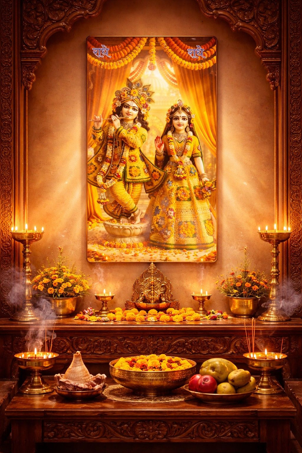 Radha Krishna Crystal Painting