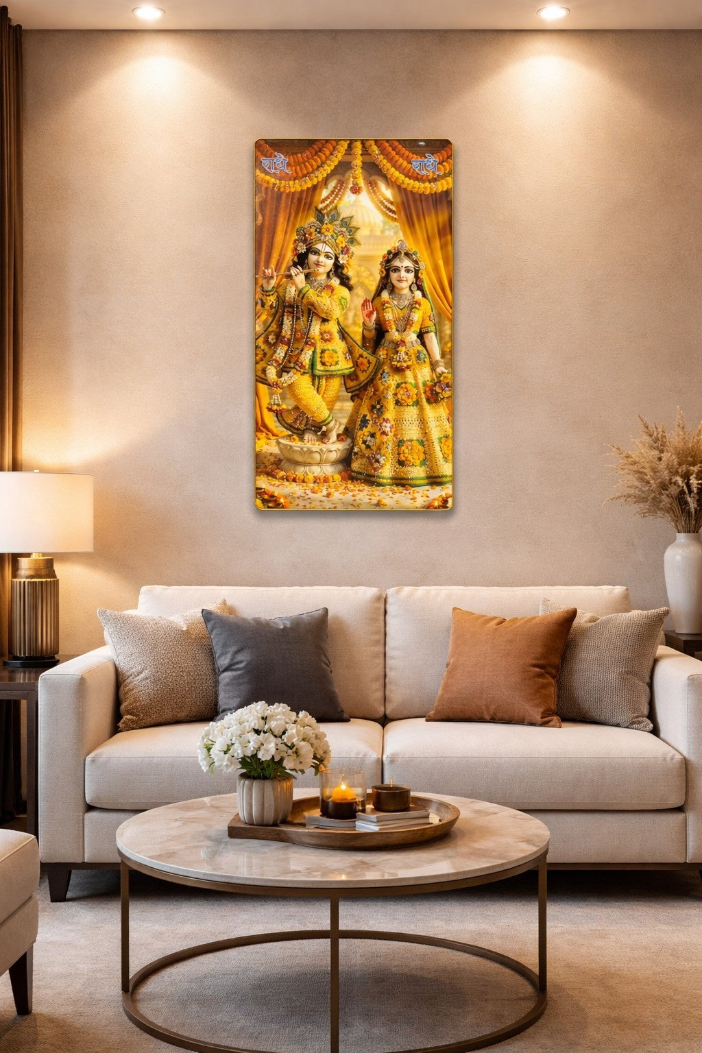 Radha Krishna Crystal Painting