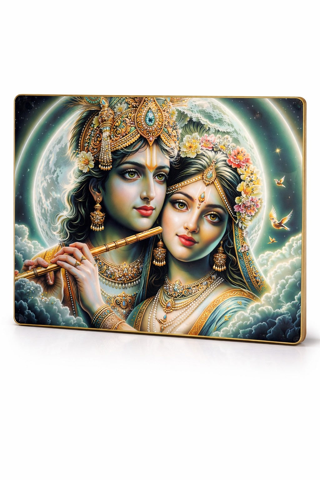 Premium Radha Krishna Moonlight Crystal Painting