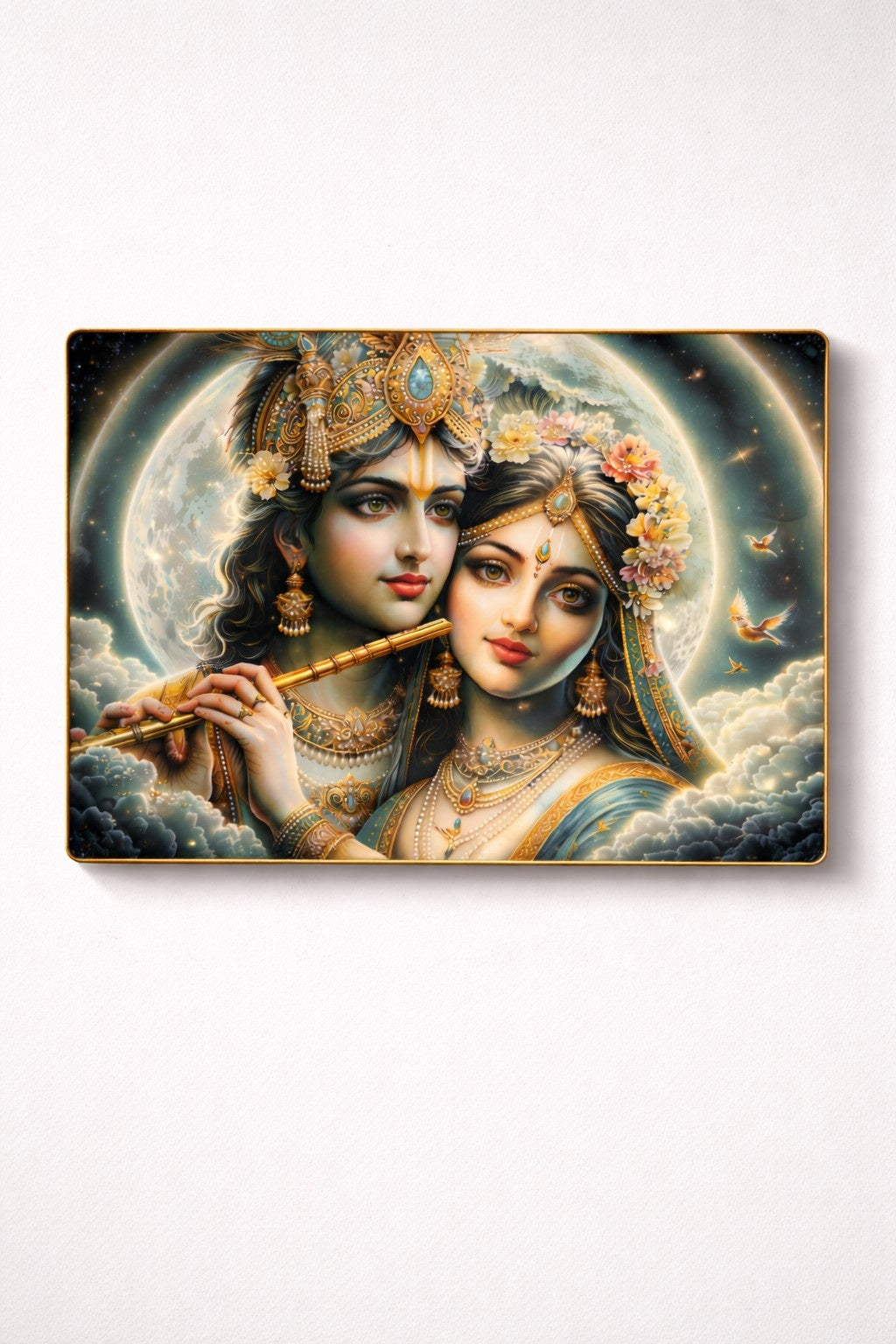Premium Radha Krishna Moonlight Crystal Painting