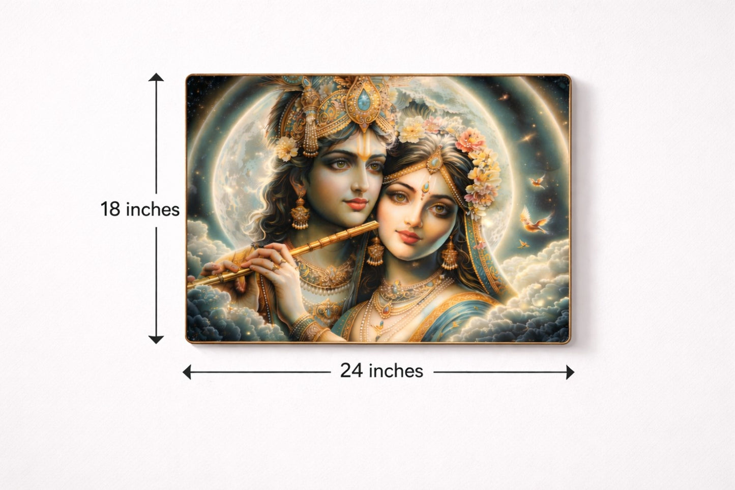 Premium Radha Krishna Moonlight Crystal Painting