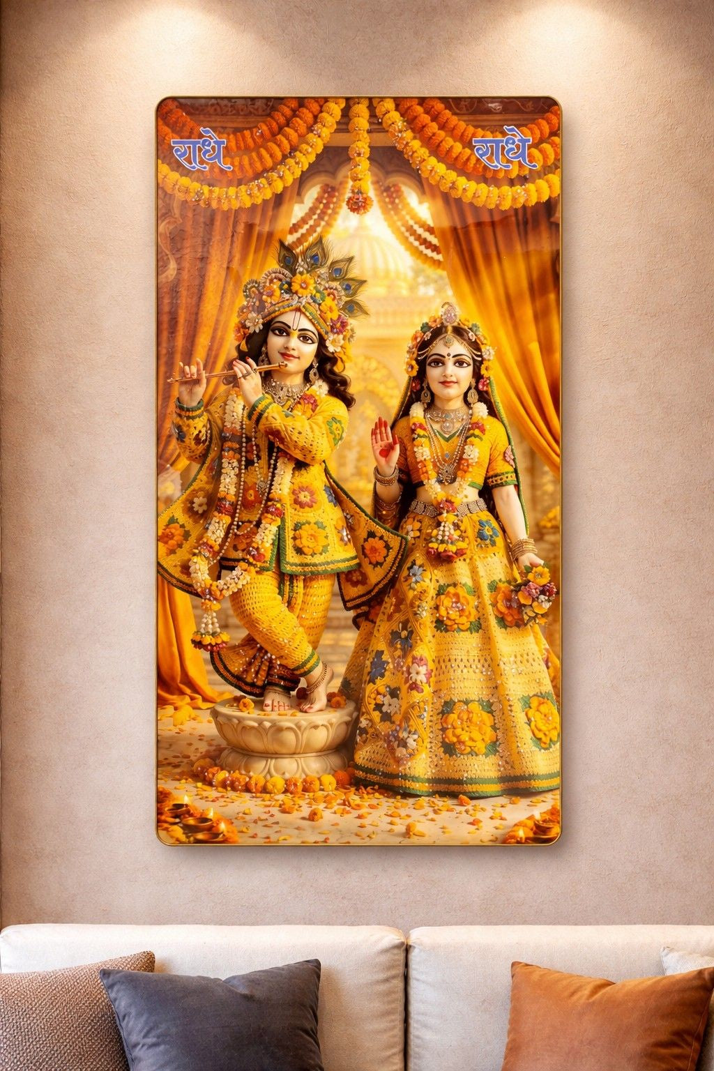 Radha Krishna Crystal Painting
