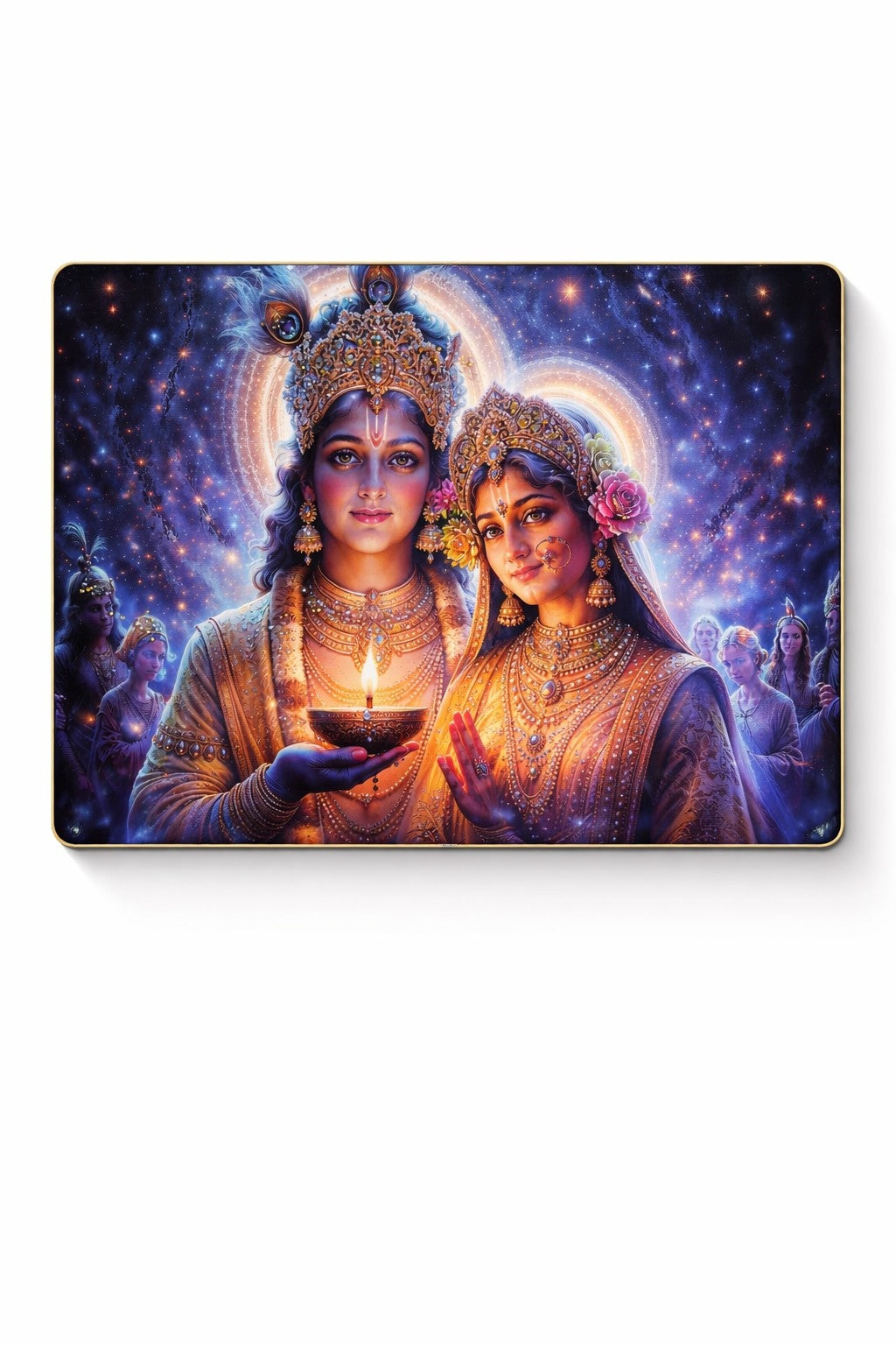 Premium Radha Krishna Diya Crystal Painting