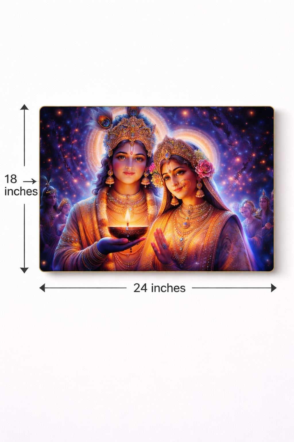 Premium Radha Krishna Diya Crystal Painting