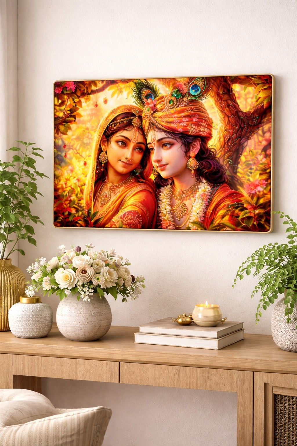 Radha Krishna Divine Love Wall Painting