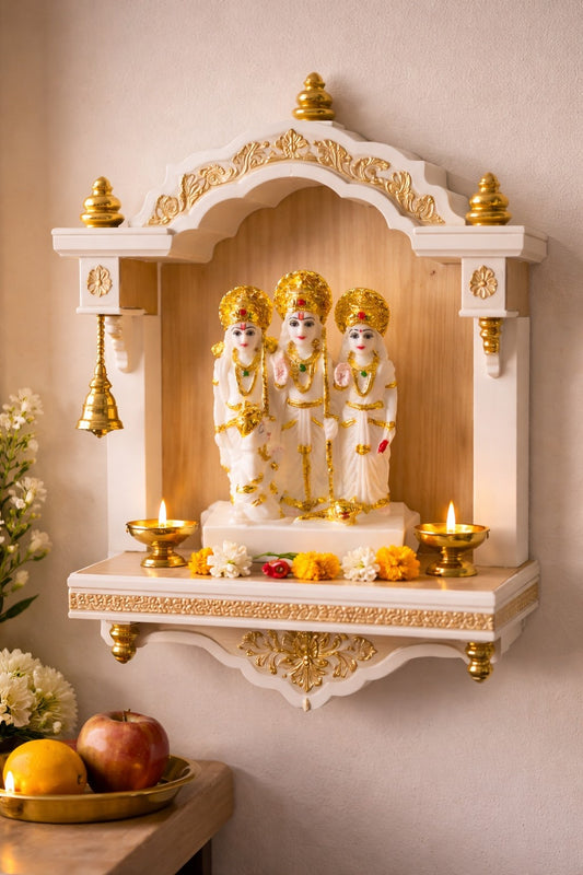 Premium Marble Ram Darbar Murti (Ram, Sita, Lakshman & Hanuman)