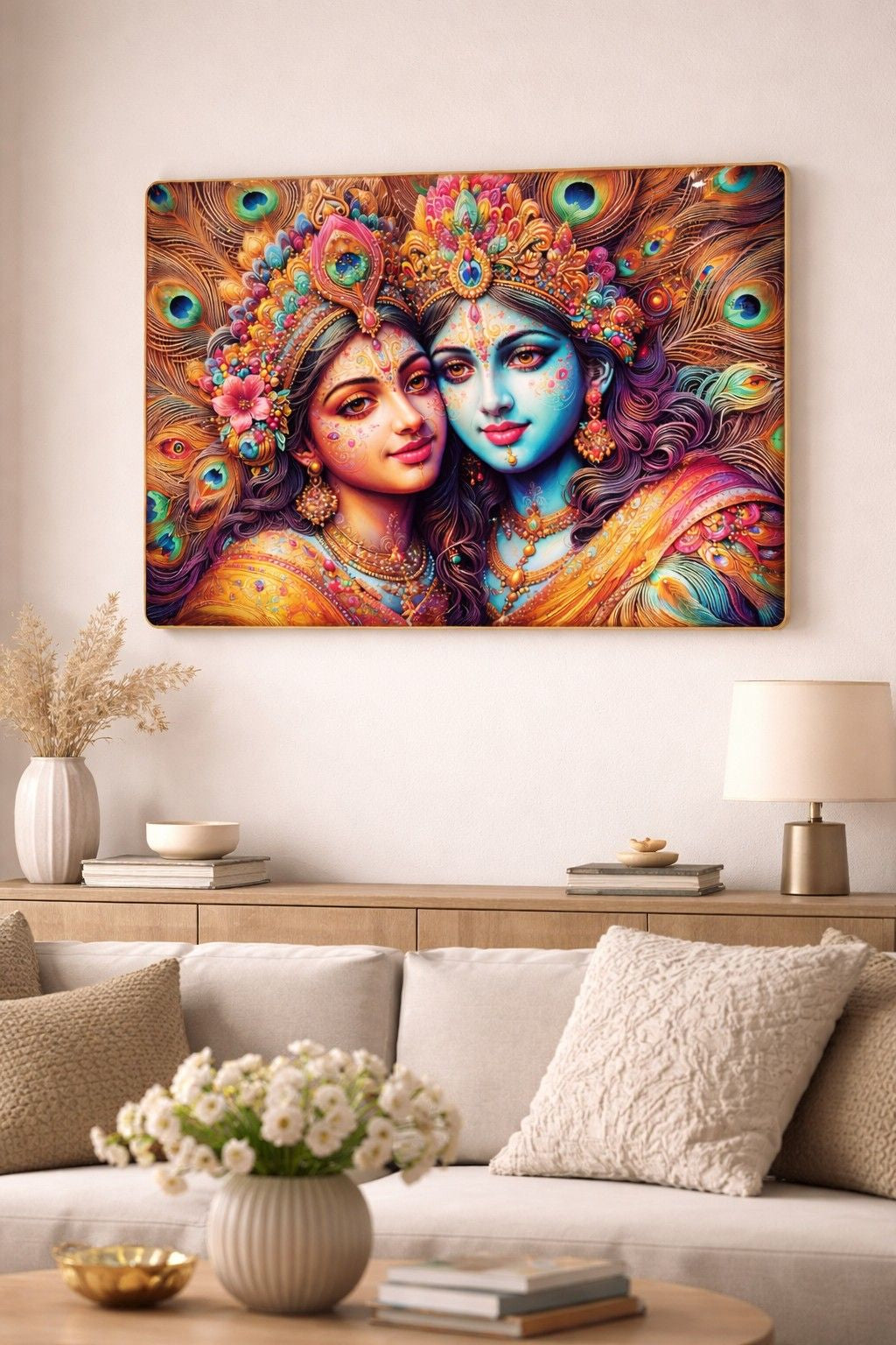 Premium Radha Krishna Crystal Painting