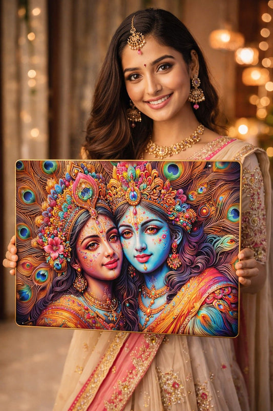 Premium Radha Krishna Crystal Painting